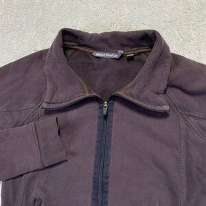 Horny Toad Womens Sweatshirt Size Medium Brown Organic Cotton Zip Up Jacket